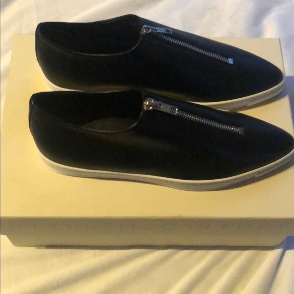 Stella McCartney Sz 37 Black Leather Zipper